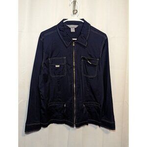 Koret Women's Size Large Full Zip Denim Wash Color Jacket
